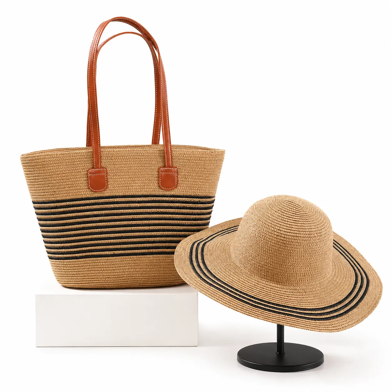 Pack Paille & Soleil coloris Sable & Noir – produit